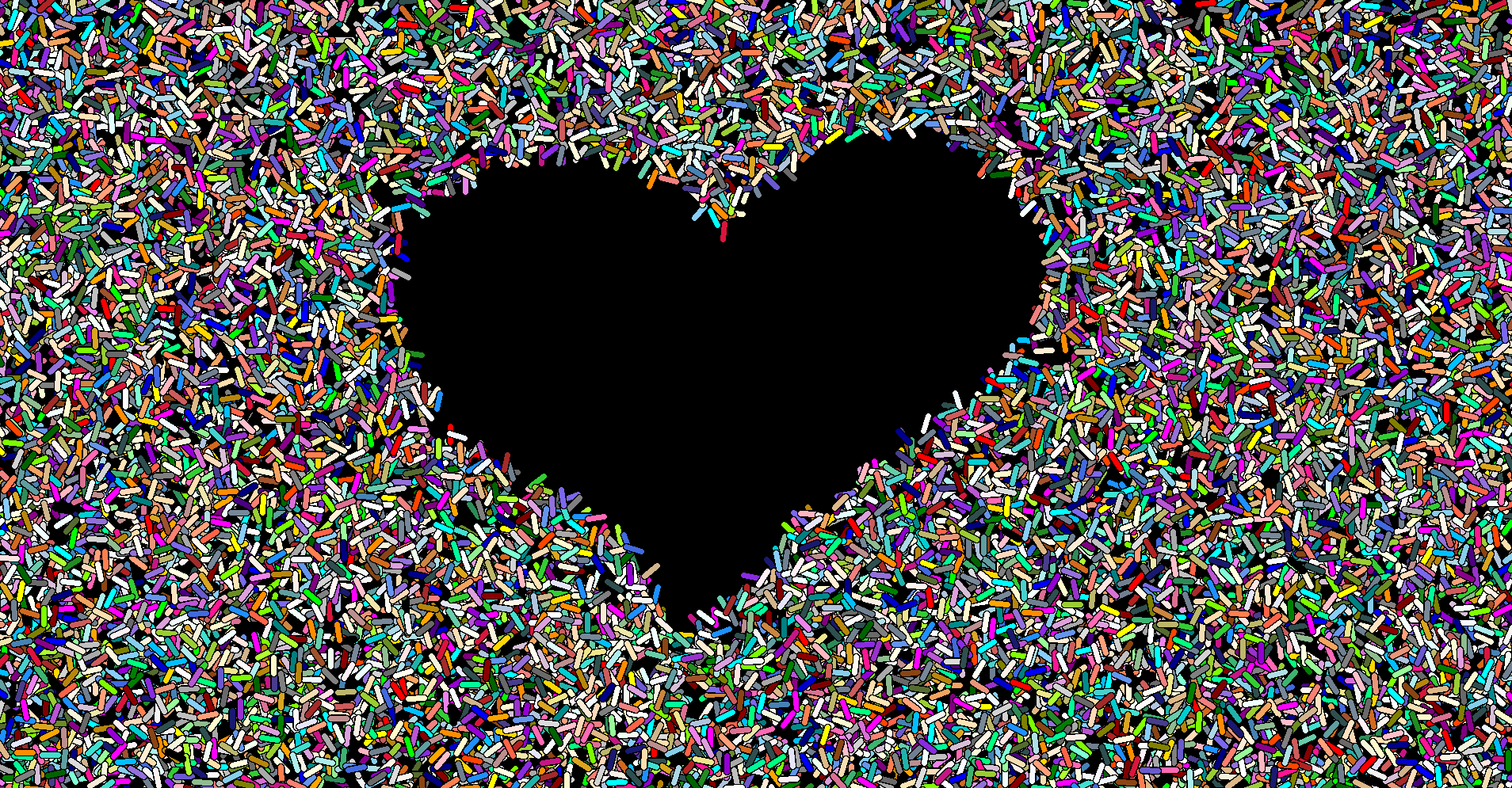 Heart made of sprinkles